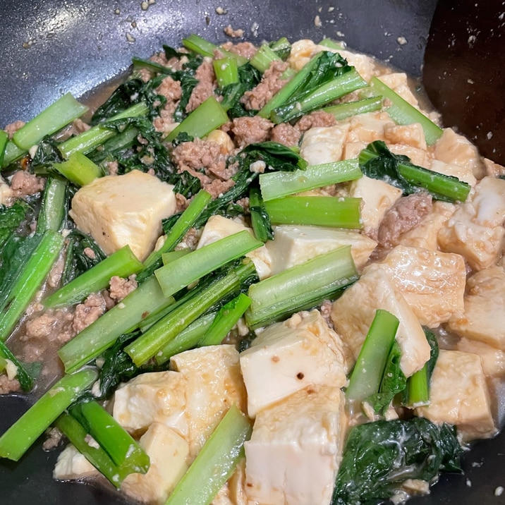 小松菜たっぷり和風麻婆豆腐